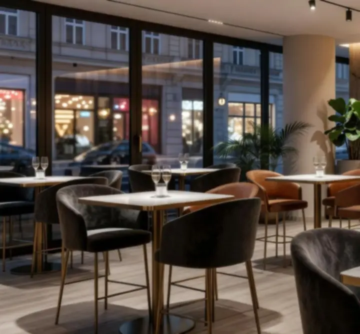 Modern, elegáns Hungarian Poker Lounge belső tér hangulatos megvilágítással